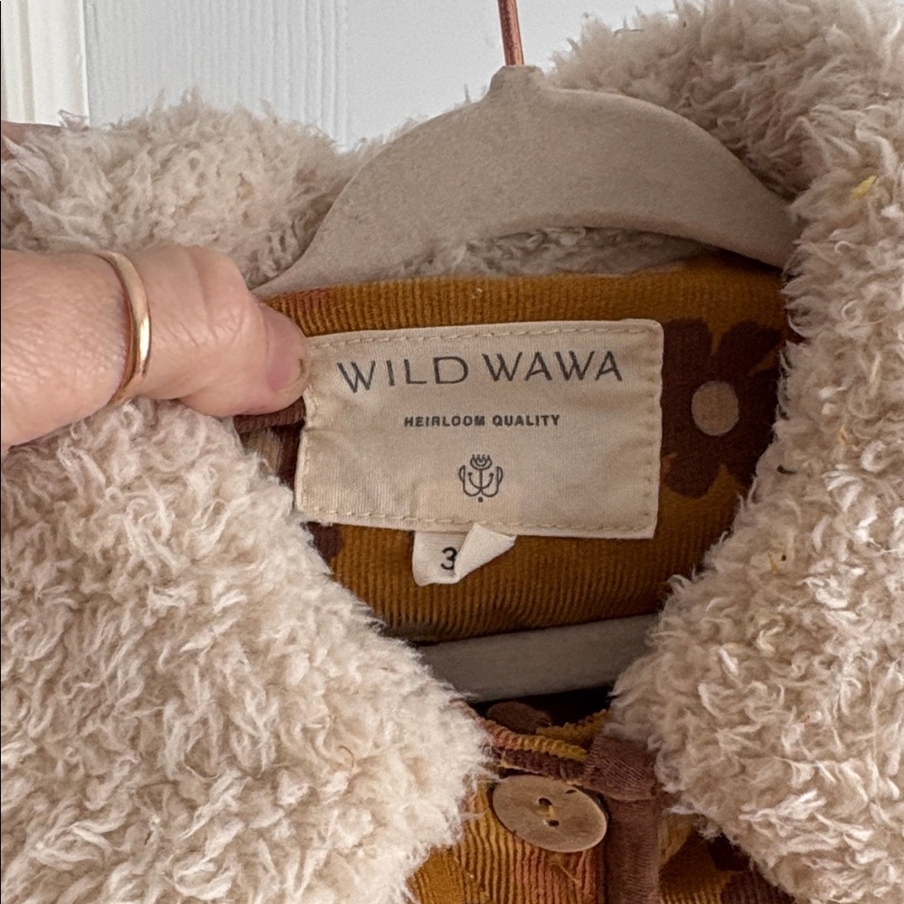 Wild Wawa Heirloom Quilted Jacket Mustard Floral 3/4 - Picture 2 of 3